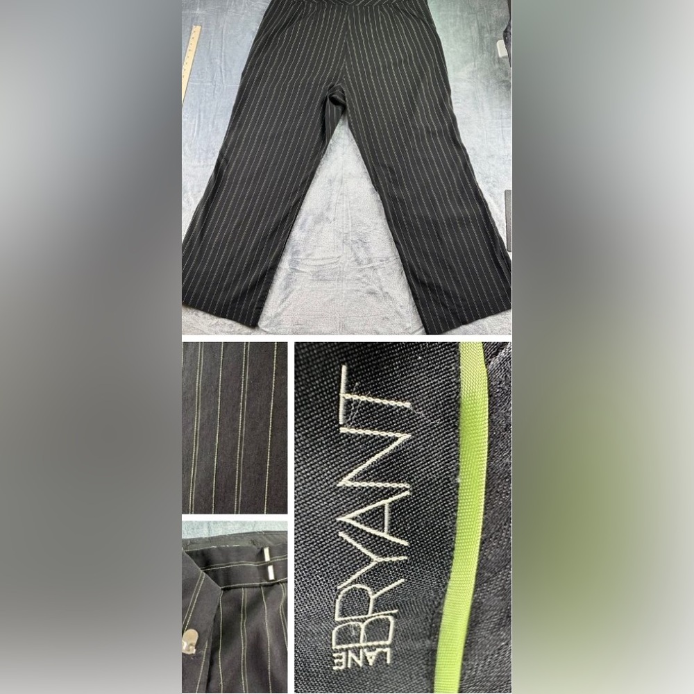LANE BRYANT Pinstripe‎ Dress Pants Women’s Size 22 Green/Yellow Black 108050
